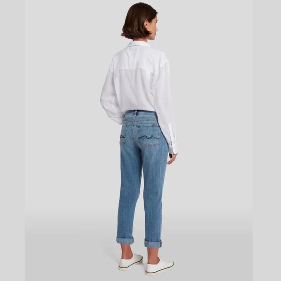 7 For All Mankind, dark wash Josefina Skinny Boyfriend jeans, size 4/27 - Picture 4 of 12